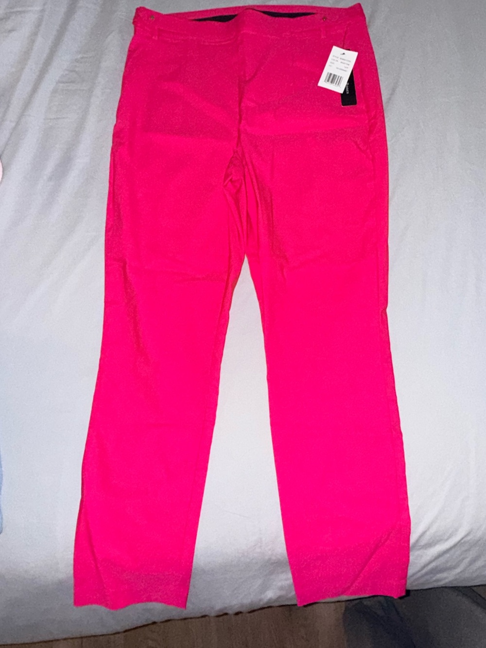 Women's Straight Leg Bright Pink Stretch Pants